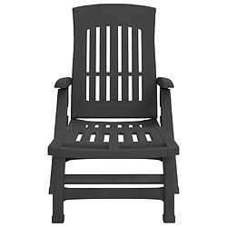 Avis vidaXL Chaise longue pliable avec roues - Anthracite
