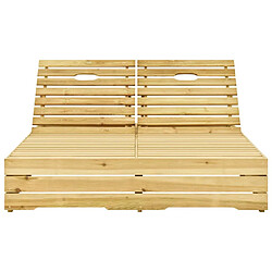 vidaXL Chaise longue double - Bois de pin imprégné de vert