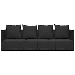 Avis VIDAXL Lit de salon extérieur - Noir