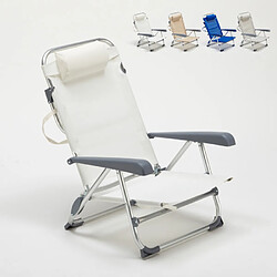 Beach And Garden Design Beach and Garden Chaise transat avec accoudoirs - Blanc