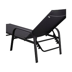 Avis Habitat Et Jardin Lot de 2 Bains de soleil en métal avec accoudoirs Farniente - Noir