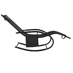 Helloshop26 Chaise longue à bascule - Noir