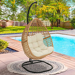 Idmarket MARKET Fauteuil lune suspendu rotin