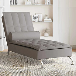 vidaXL Chaise longue de massage taupe