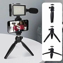 Puluz Pack Vlog avec Trépied Pliable, Micro, Projecteur LED Noir pas cher