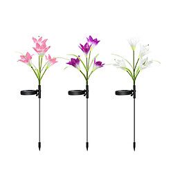 Lampe solaire de jardin en forme de lys - Lot de 3