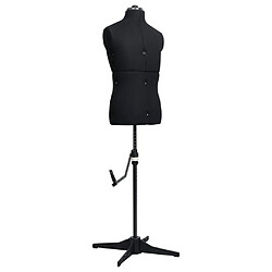 vidaXL Mannequin Homme Noir - Taille 37-45 Mannequin de couture ajustable pour couturiers - Réglable en buste, taille et hanches - Hauteur ajustable - Support stable