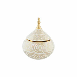 DKD Home Decor Potiche Blanc Doré