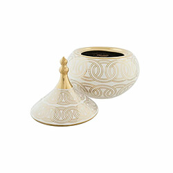 DKD Home Decor Potiche Blanc Doré