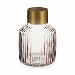 Gift Decor Vase Rayures Rose/Doré