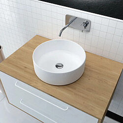 Aurlane Vasque Ronde POP ROUND Vasque en céramique à poser - Ø36 x h11.5 cm - Blanc
