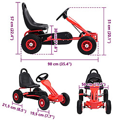 VidaXL Kart à pédales Rouge pas cher