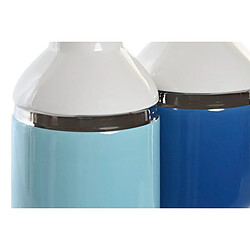 DKD Home Decor - Vase grès 18,5 cm - Argenté/Blanc/ Bleu