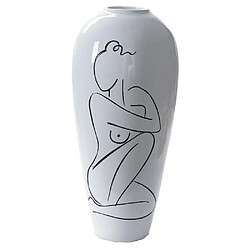 DKD Home Decor - Vase Abstrait Blanc Résine