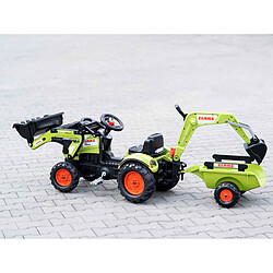 Falk Tractopelle Claas Arion 410 avec excavatrice et remorque - Vert