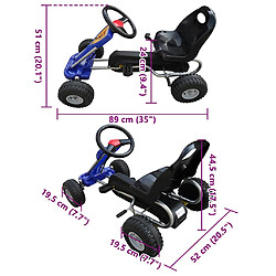 vidaXL Kart Bleu pas cher