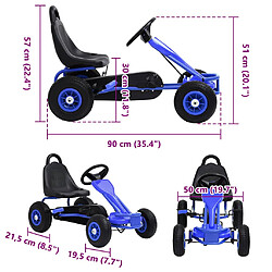 vidaXL Kart à pédales Bleu pas cher