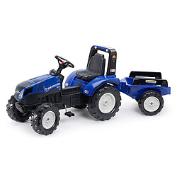 Falk Tracteur Enfant New Holland avec Remorque
