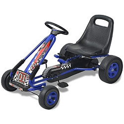 vidaXL Kart à pédale Bleu Kart à pédale pour enfants - Siège ajustable - Essieu oscillant - Charge max 30 kg