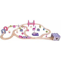 Bigjigs Toys Jeu en bois - Ensemble train ville des fées