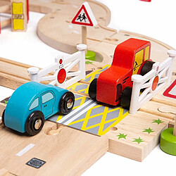 Bigjigs Toys Ensemble ferroviaire et routier Bigjigs