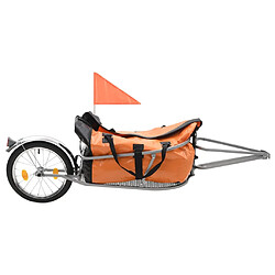 vidaXL Remorque à bagages vélo Orange/Noir