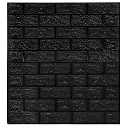 Avis vidaXL Papier peint 3D autoadhésif Briques Noir
