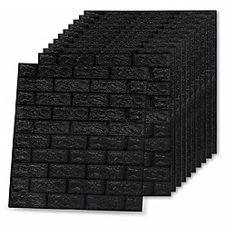 Acheter vidaXL Papier peint 3D autoadhésif Briques Noir