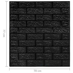 vidaXL Papier peint 3D autoadhésif Briques Noir pas cher
