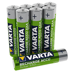 VARTA Batterie Rechargeable Solaire AAA (550 mAh) - Lot de 8