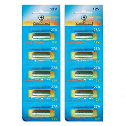 Visiodirect Piles alcalines 27A 12 V - Lot de 10