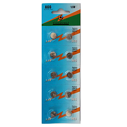 Visiodirect Piles bouton AG6 alcalines - Pack de 10
