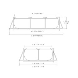 Intex Metal Frame Junior - 2,20 x 1,50 x 0,60 m pas cher