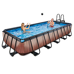 EXIT TOYS Piscine Stone avec pompe filtrante - Grise 540x250x100 cm