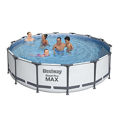 Bestway Power Steel - 427 x 107 cm - Blanc Piscine tubulaire hors-sol - Épurateur cartouche 3 028 L/H - Échelle - Bâche incluse