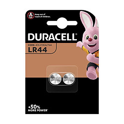 2 Piles DURACELL LR44 - Pile longue durée