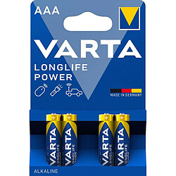 VARTA LR03 - Pack de 4 Piles AAA alcalines - Longue durée - 1.5 V - Pack de 4