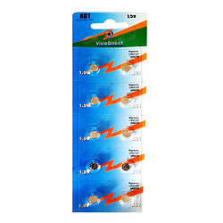 Visiodirect Piles bouton AG1 pour petits appareils - Lot de 10