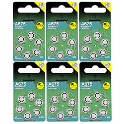 Visiodirect Piles auditives zinc-air A675 - Lot de 36