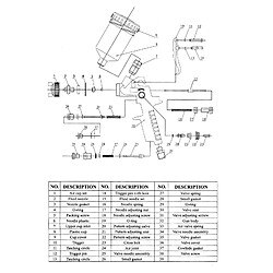 Helloshop26 Pistolet à peinture HVLP - Bleu pas cher