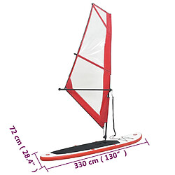VidaXL Planche SUP gonflable Rouge pas cher