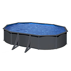 GRE Kit piscine ovale acier gris Juni 6,34