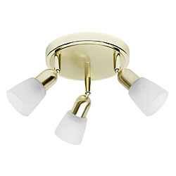 Brilliant (Lighting) Brilliant Sofia - Plafonnier 3x40W - Laiton Verre