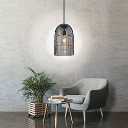 The Home Deco Factory Suspension luminaire en métal filaire Cage - Diam. 20 cm - Noir