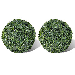 VidaXL Plante boule de buis - 27 cm Boules de buis artificielles - Ensemble de 2 pièces - Diamètre 27 cm
