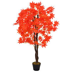 vidaXL Plante artificielle d'érable 120 cm, Rouge