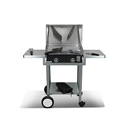 PLANCHAELEC LUX 600 Pack plancha électrique avec chariot - 2 zones de cuisson - Total 2400 W