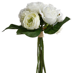 Atmosphera Bouquet de fleurs artificielles blanches - H. 30 cm