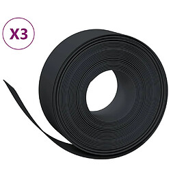 vidaXL Bordure de jardin 10 m 20 cm - Noir