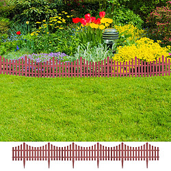 vidaXL Bordures de pelouse 17 pcs Marron 10 m